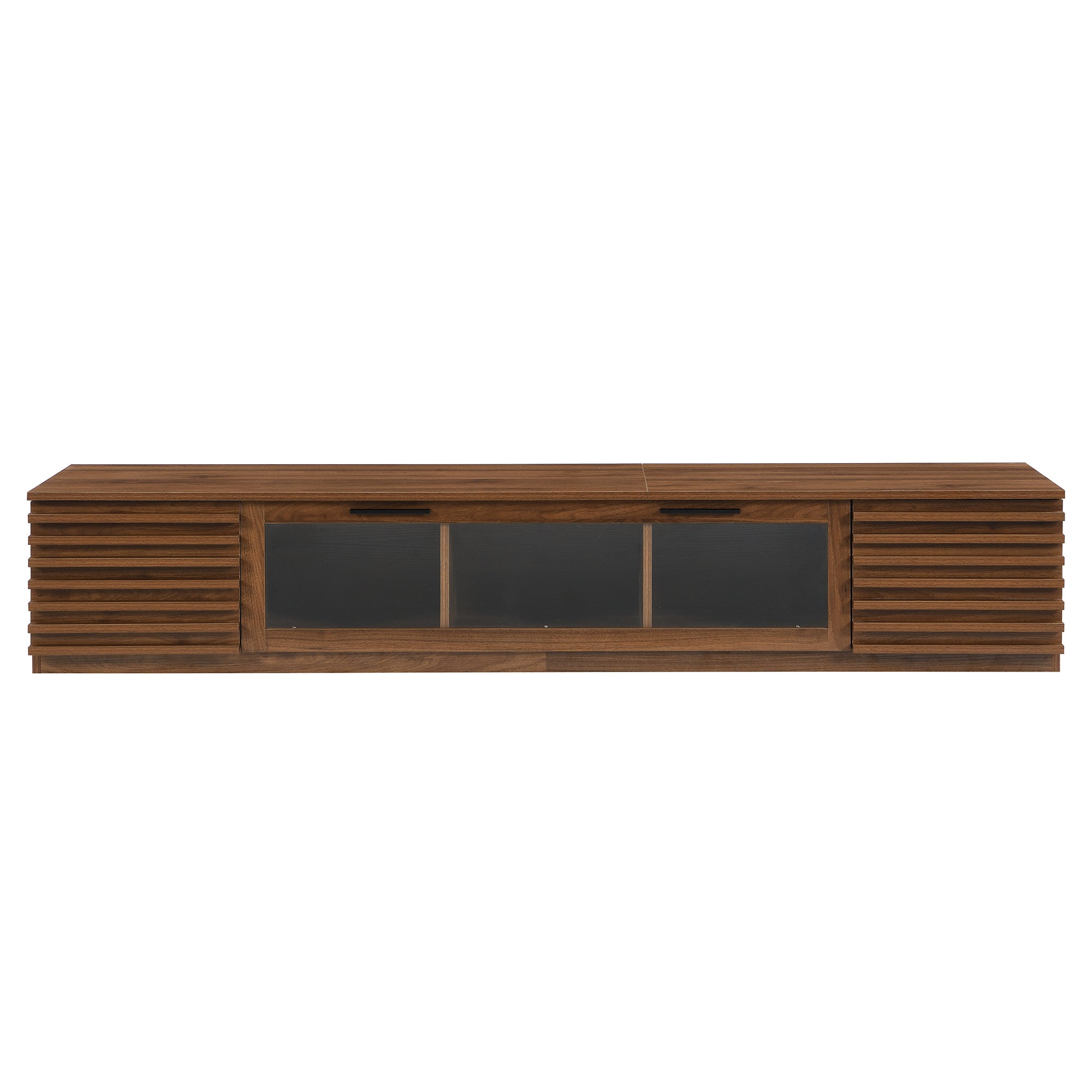 79" Checkered Natural Wood TV Stand for TVs up to 85"