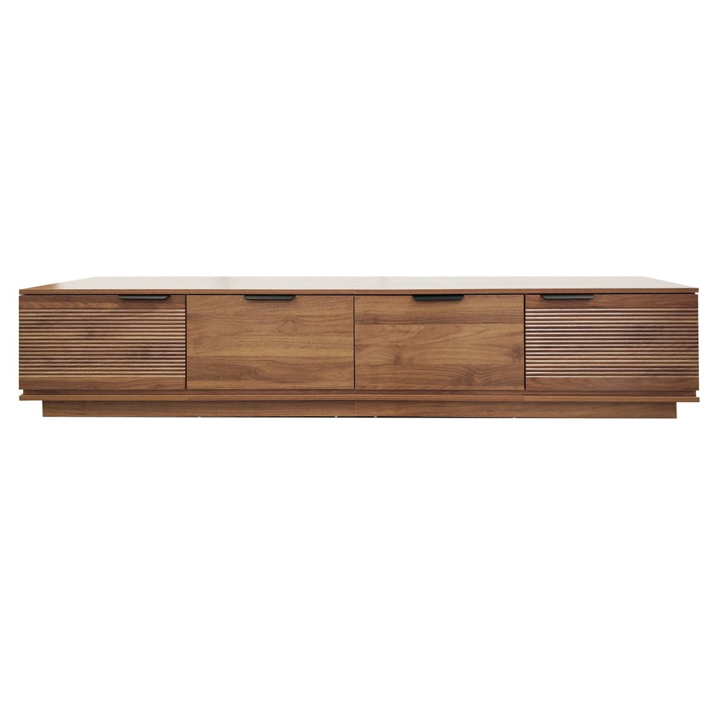 79" Modern Fluted Walnut TV Stand for TVs up to 85"