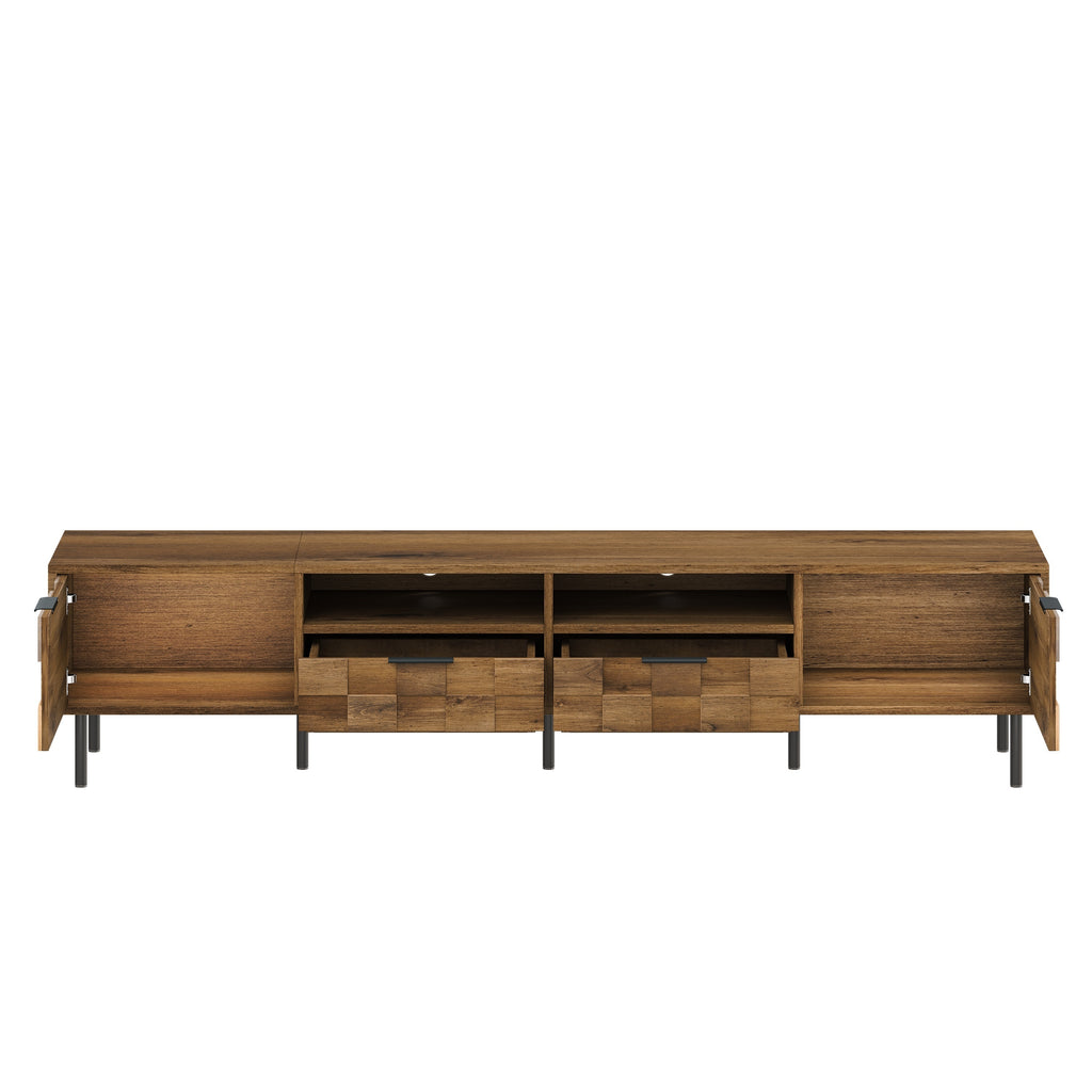 79" Mid-Century Modern Natural TV Stand for TVs up to 85"