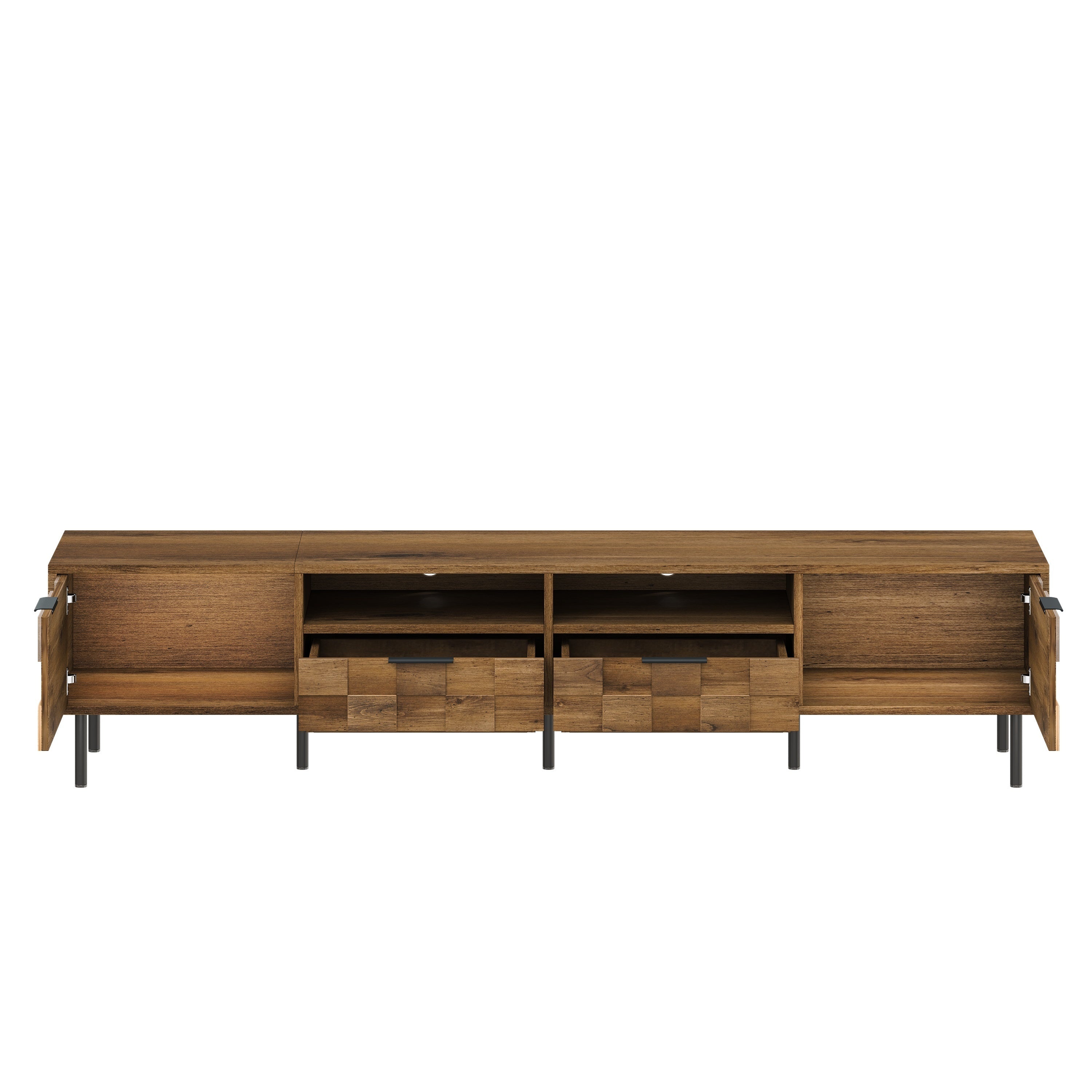 79" Mid-Century Modern Natural TV Stand for TVs up to 85"