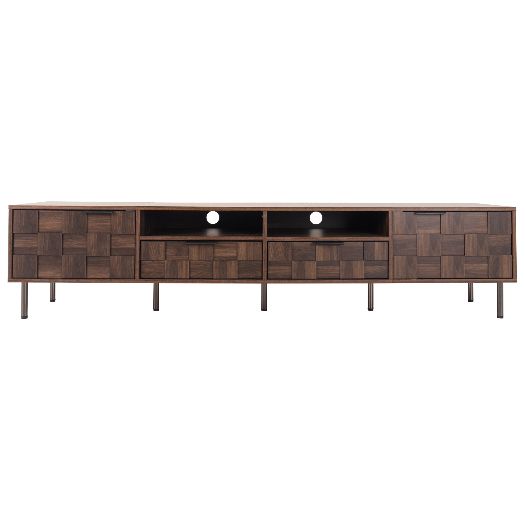 79" Mid-Century Modern TV Stand for TVs up to 85", Dark Brown Media Console