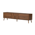 70" Modern Walnut TV Stand for TVs up to 80" with Fluted Doors