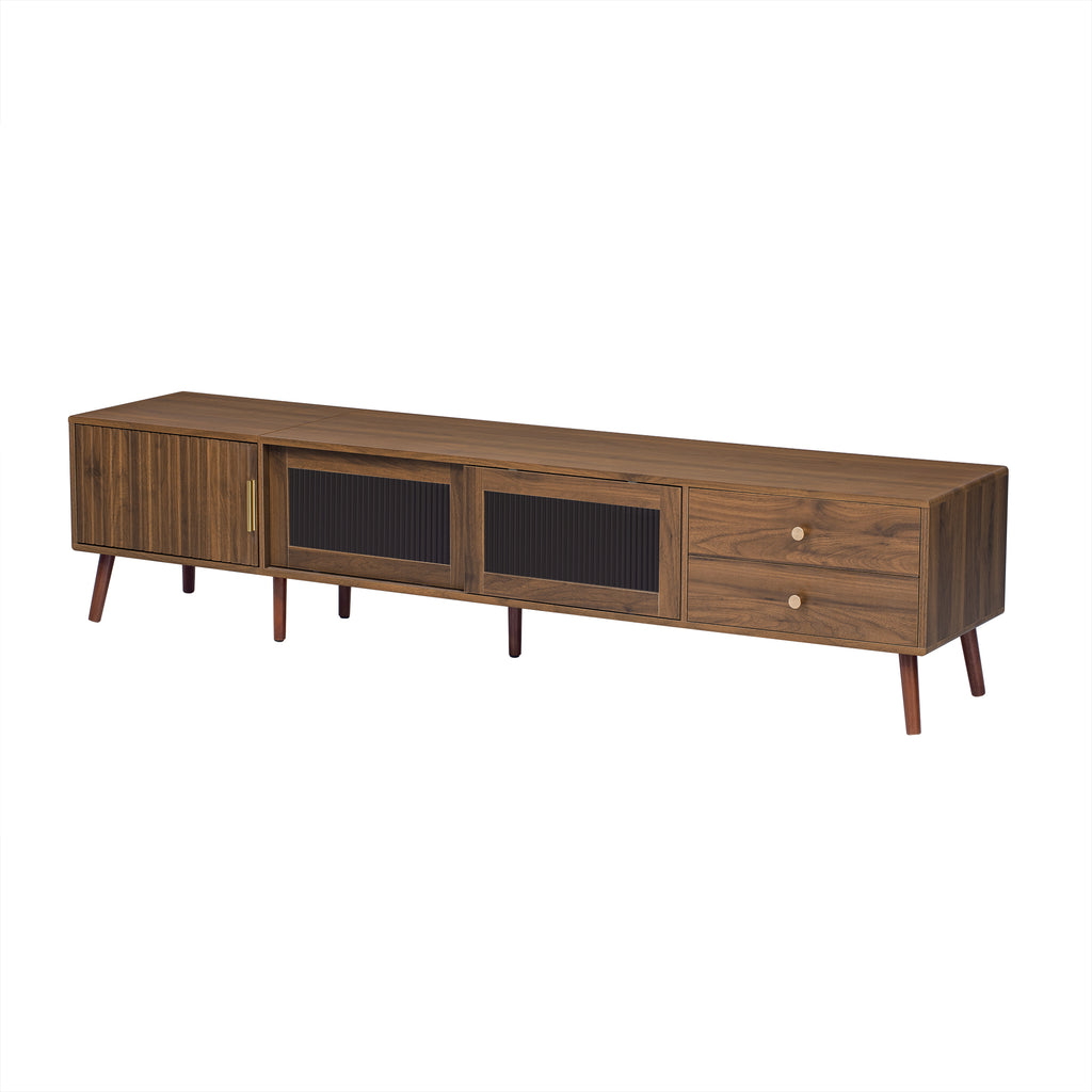 76" Mid-Century Modern Wood TV Stand for TVs up to 85"