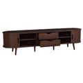70" Mid-Century Modern TV Stand for TVs up to 80" with Tambour Doors & Power Outlet