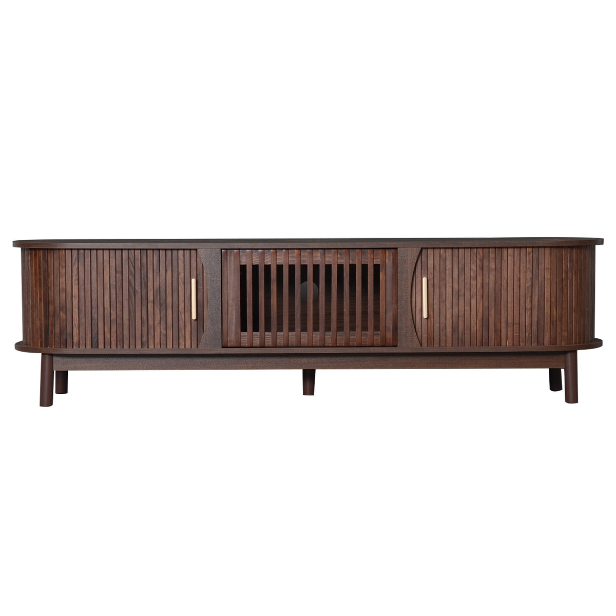 67" Modern Farmhouse Dark Brown TV Stand for TVs up to 75"
