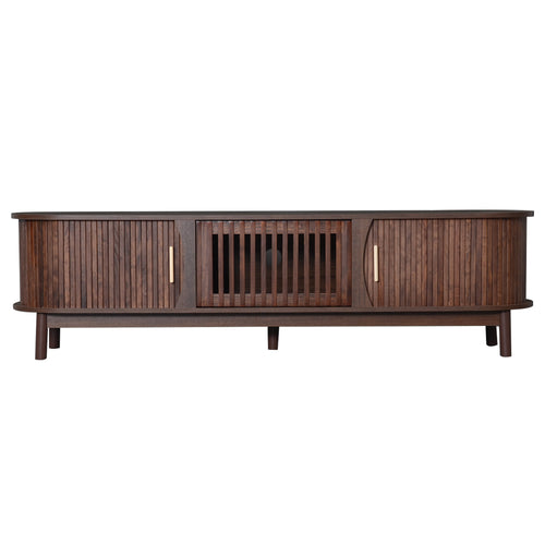 67" Modern Farmhouse Dark Brown TV Stand for TVs up to 75"