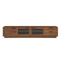 87" Modern Rattan TV Stand with LED Lights for TVs up to 90"